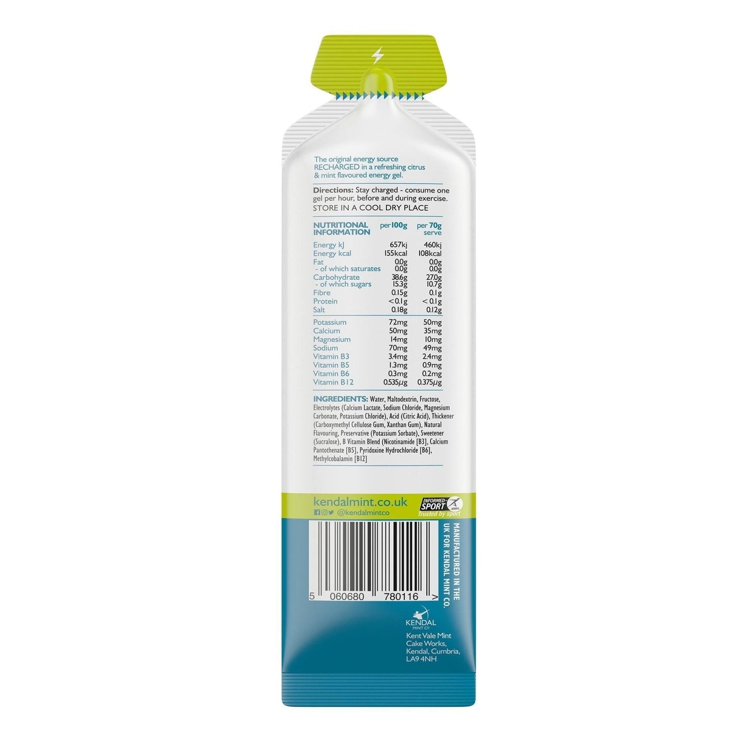 KMC NRG GEL Citrus & Mint Energy Gel 70g-3