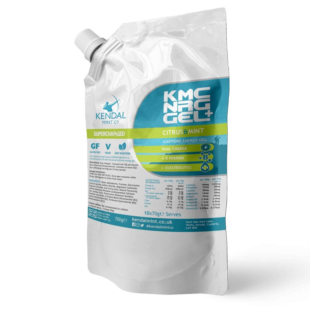 KMC NRG GEL+ Energy Gel Refill Pouch Citrus & Mint Caffeine (10 x 70g Serves)-3