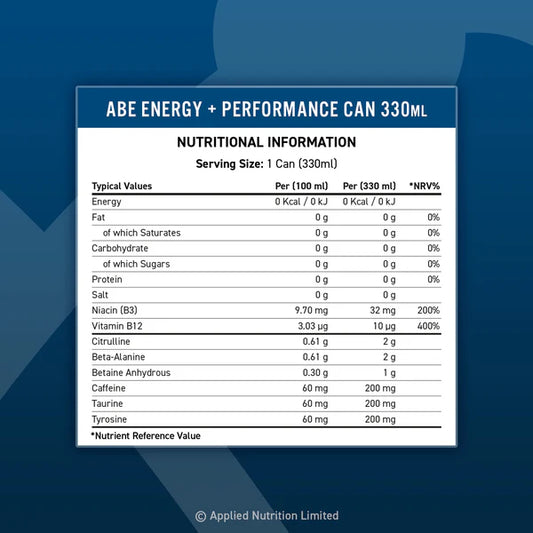 Applied Nutrition ABE RTD Cans - Energy & Performance Pre-Workout Drink Pack of 12