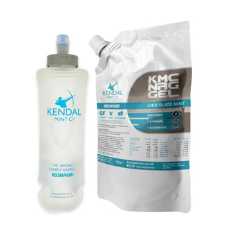 compare product KMC NRG GEL Refill Pouch & 500ml Flask Bundle: Chocolate & Mint