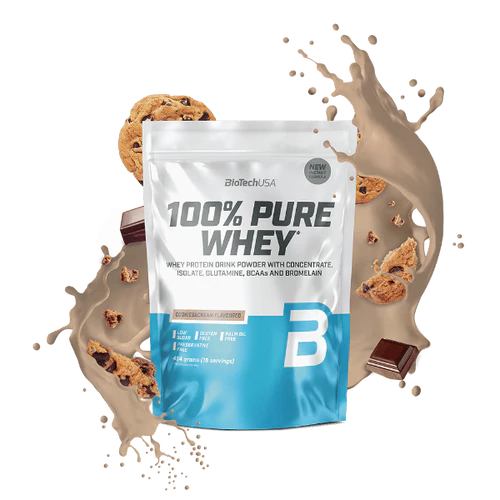 BioTechUSA 100% Pure Whey Protein Powder - 454g (1 lb) Trial Size